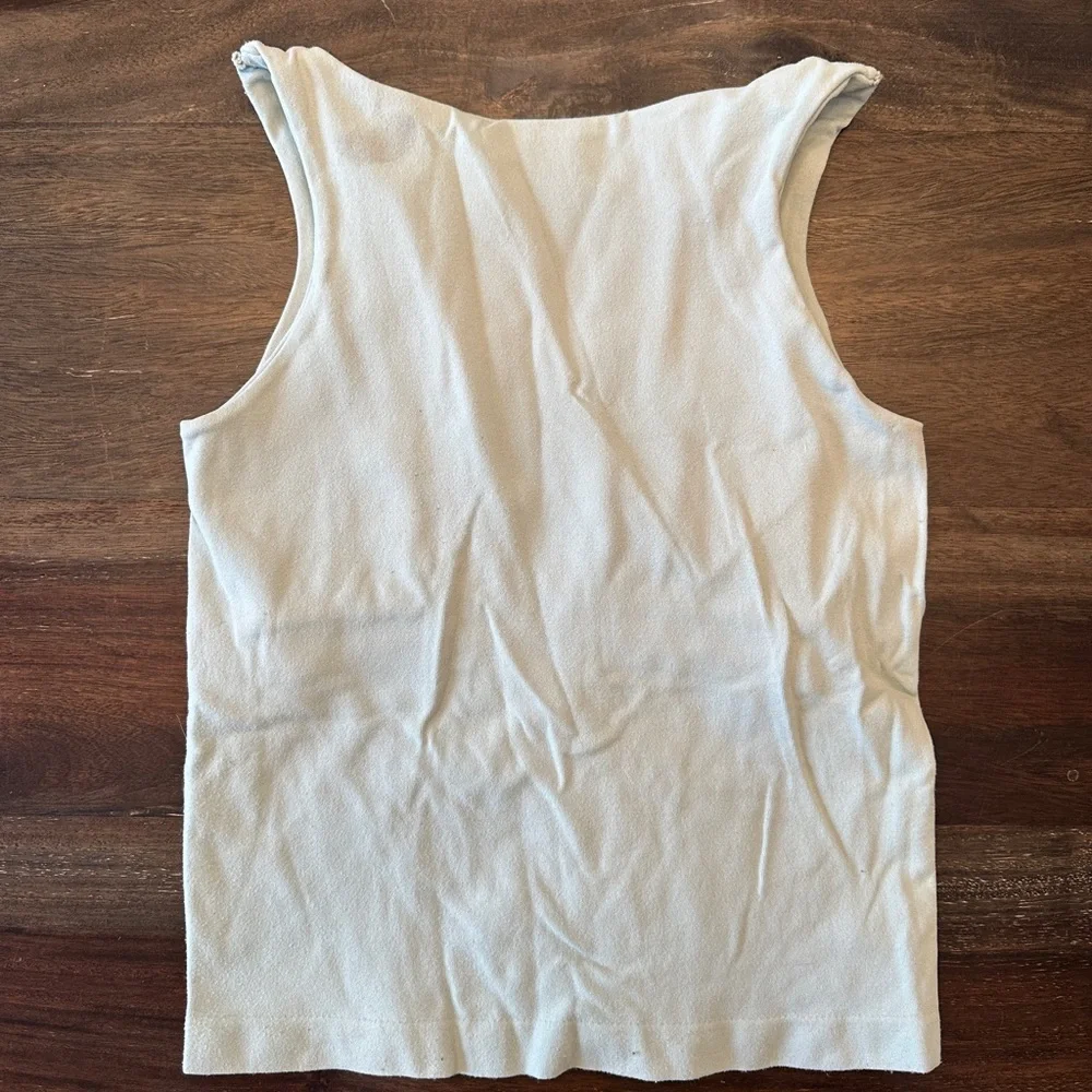 Free People Green Fitted Sleeveless Tank Top